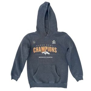 NFL Denver Broncos Youth M (10/12) Fleece Hoodie Official Super Bowl 50 Champion
